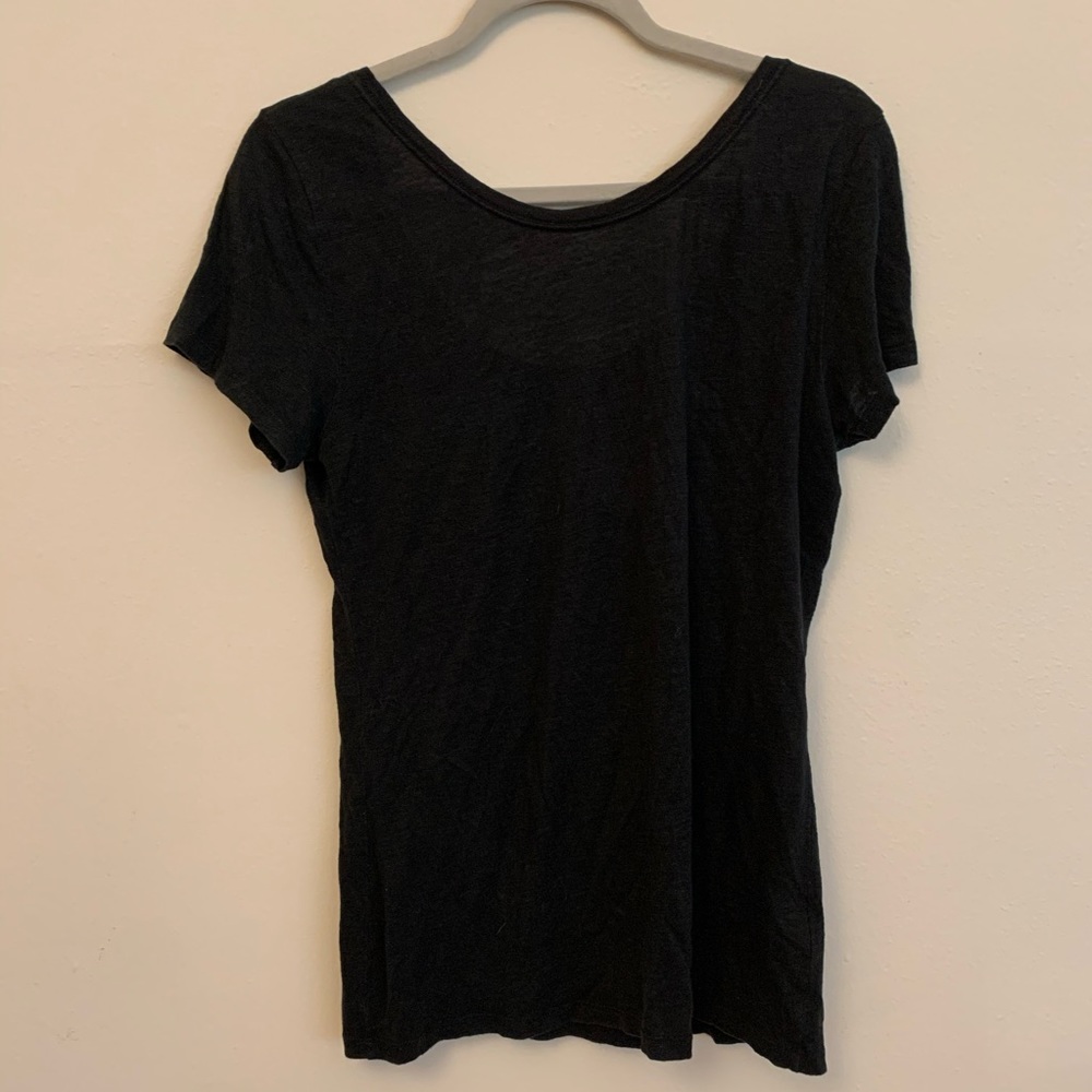 LOFT Black Linen Tee